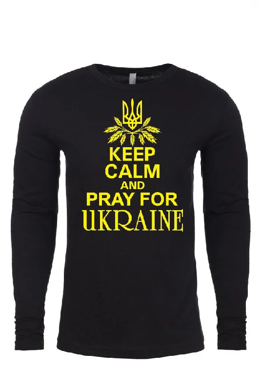 Adult long sleeve shirt "Keep calm and pray for Ukraine"