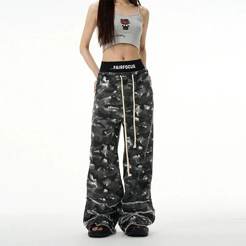 Camouflage Drawstring Cargo Pants