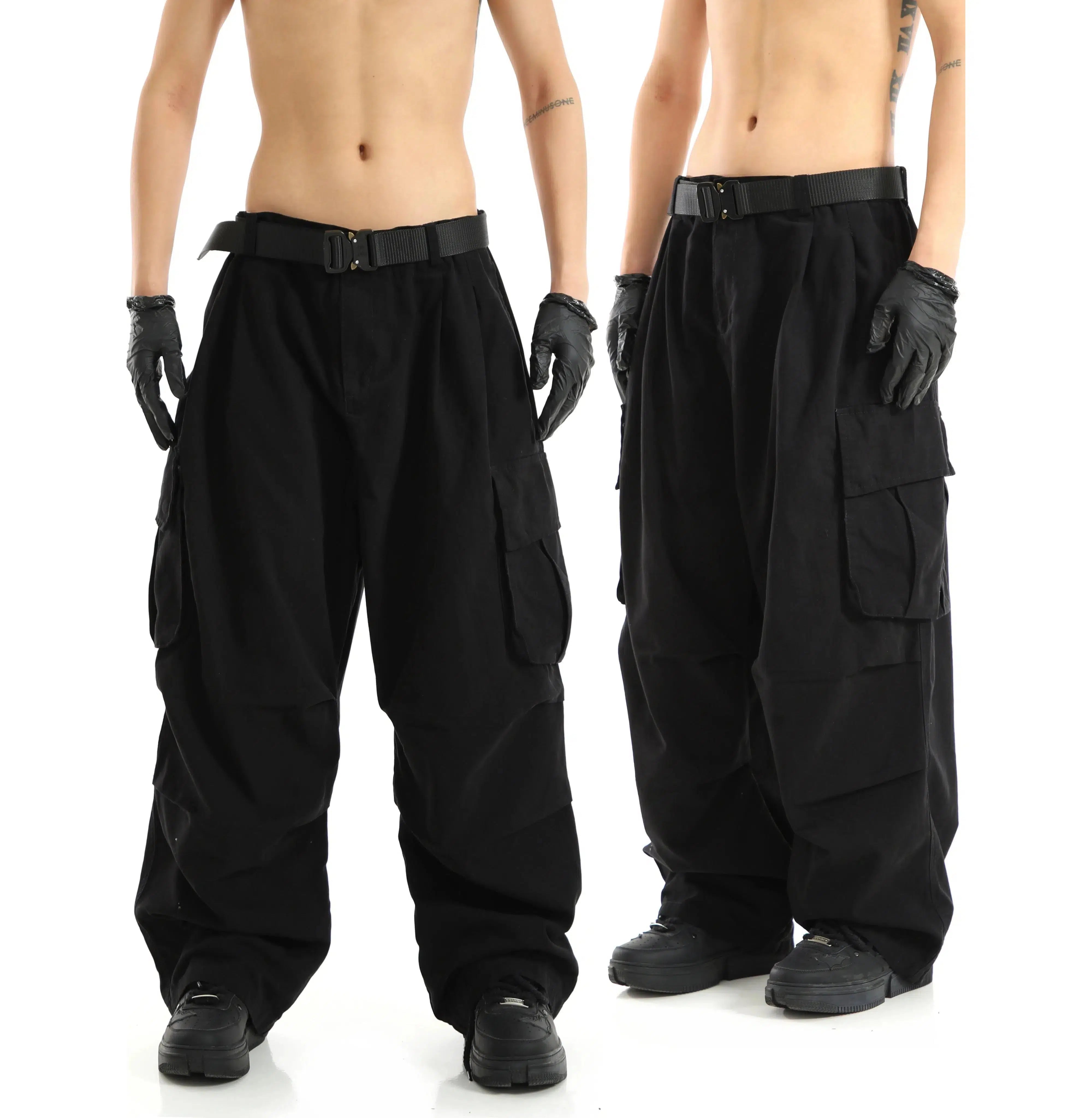 Floor-length Layered Cargo Pants