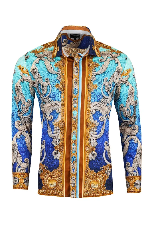 Floral Exquisite Rhinestone Long Sleeve Shirt