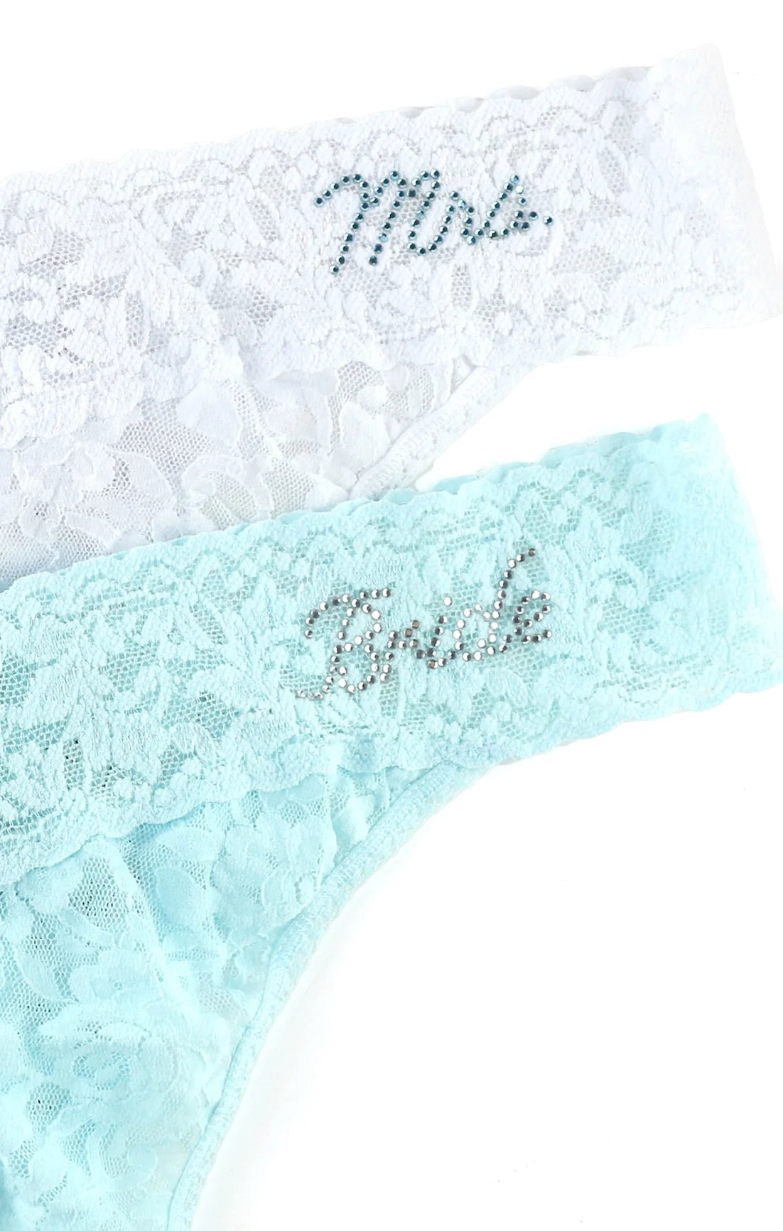 Hanky Panky Bride & Mrs. Original Rise Thong Gift Set ~ White/Blue