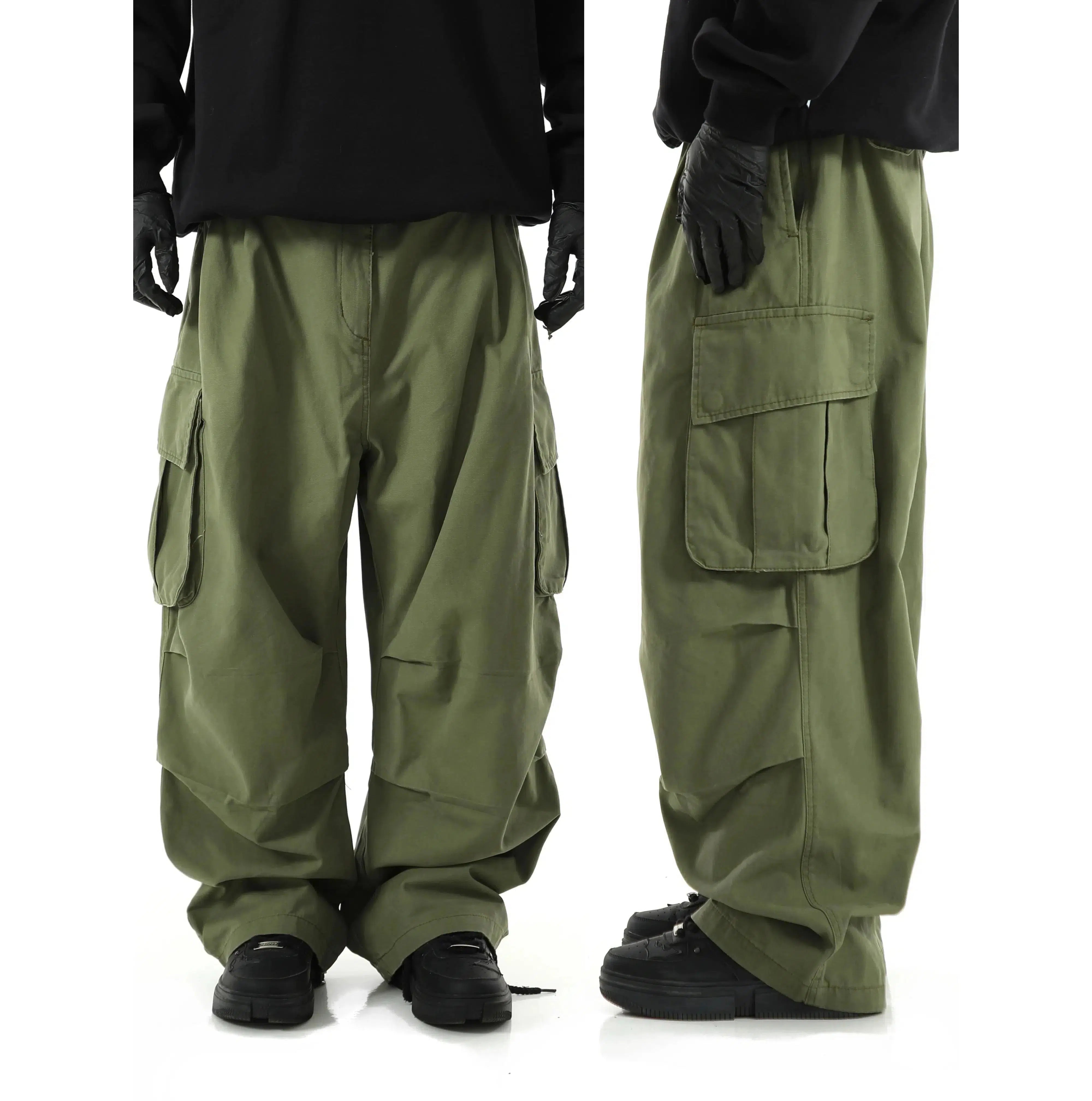 Layered Large Pocket Cargo Pants