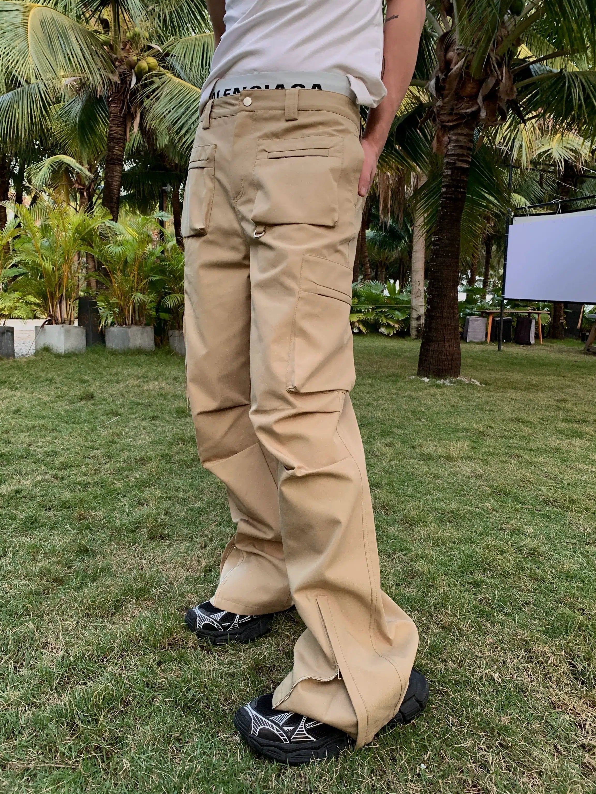 Multi-pocket Double-pleated Cargo Pants