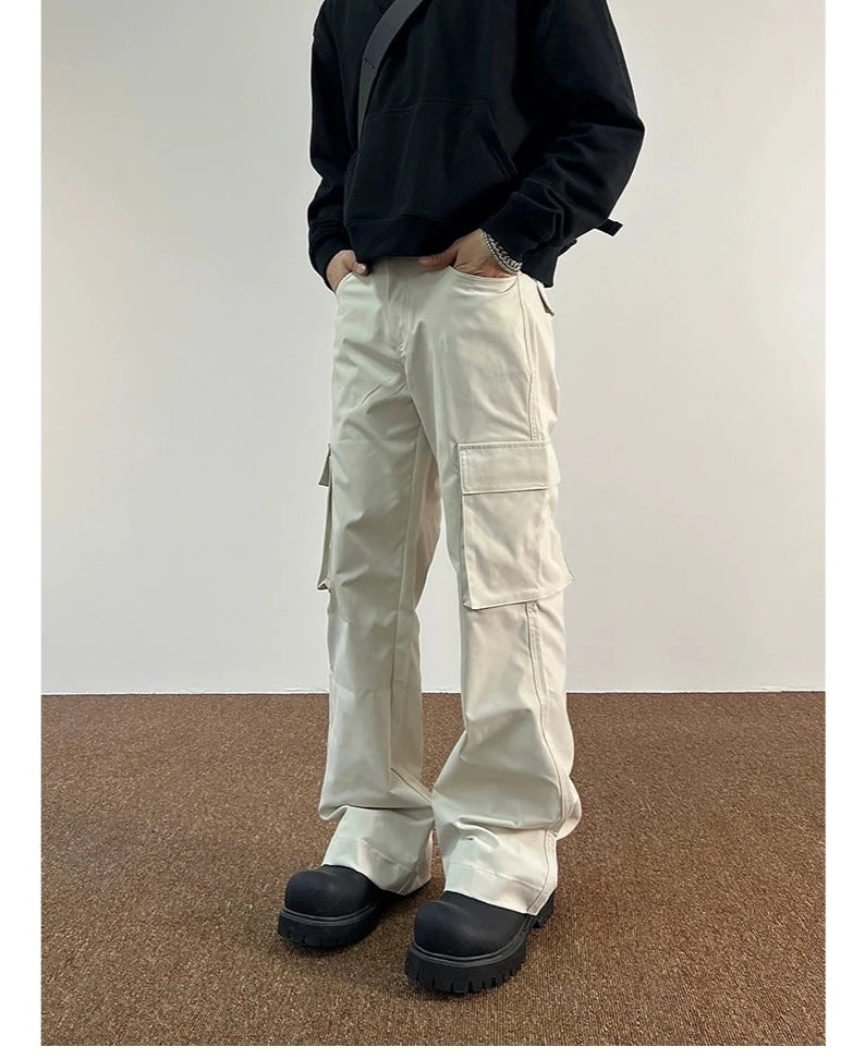 Multi-pocket Straight-leg Cargo Pants