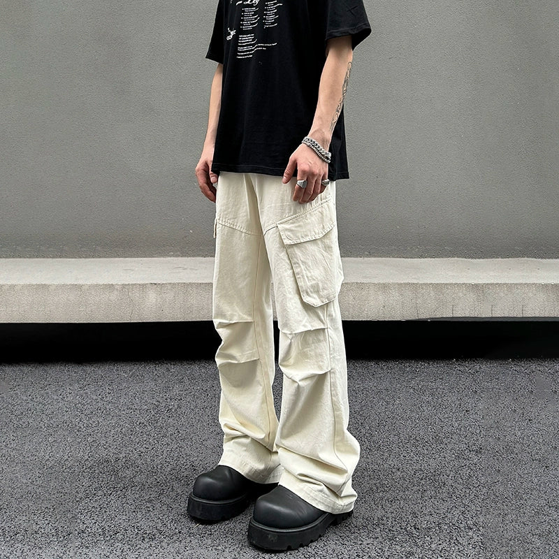 Multi-pocket Wide-leg Cargo Pants