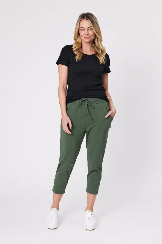 Shine On Essentials Cotton Elastane Jogger Khaki