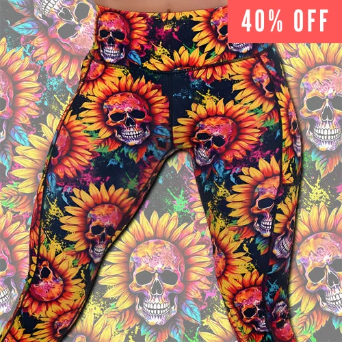 Skull Flower Leggings