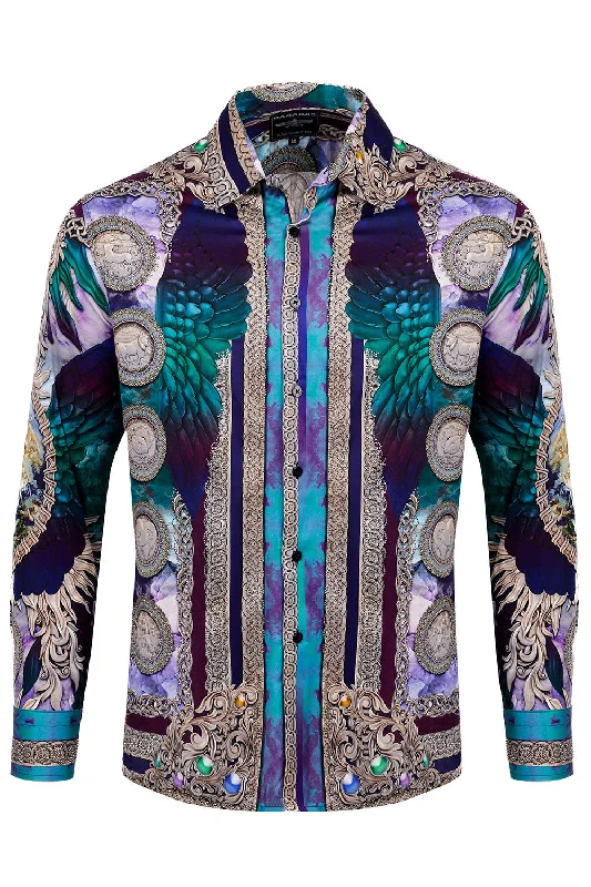 Striking Look Rhinestone Long Sleeve Shirt