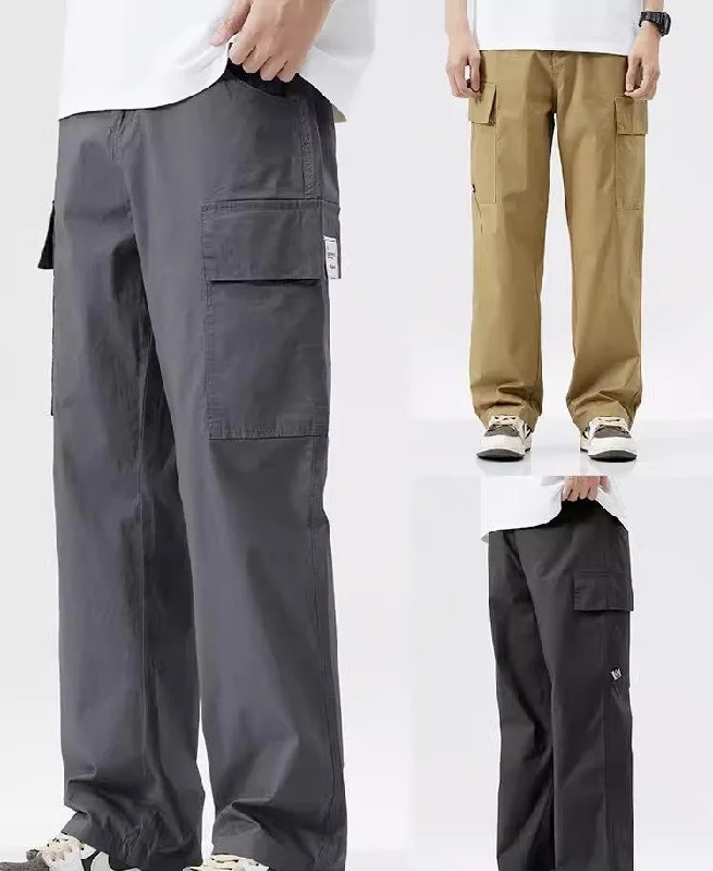 Khaki Loose-Fit Cargo Pants