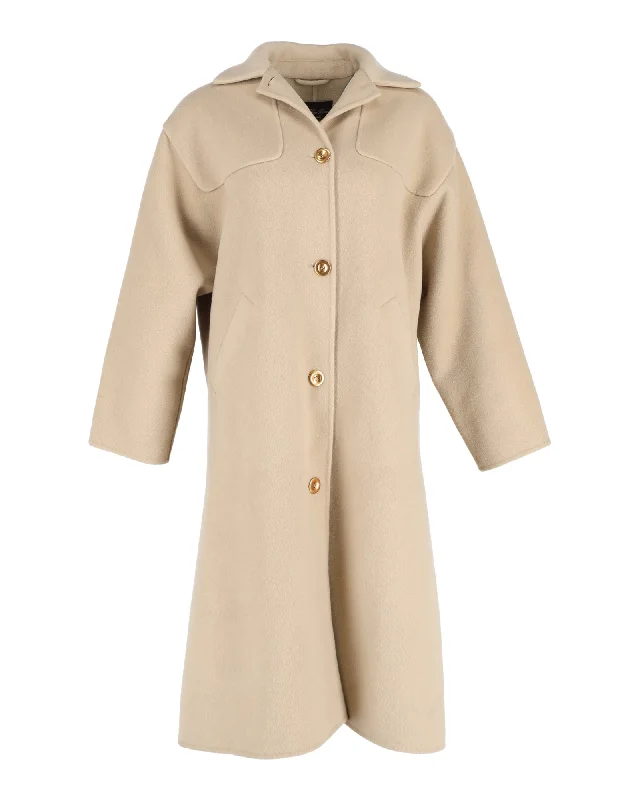 Loro Piana Oversized Coat in Cream Cashmere