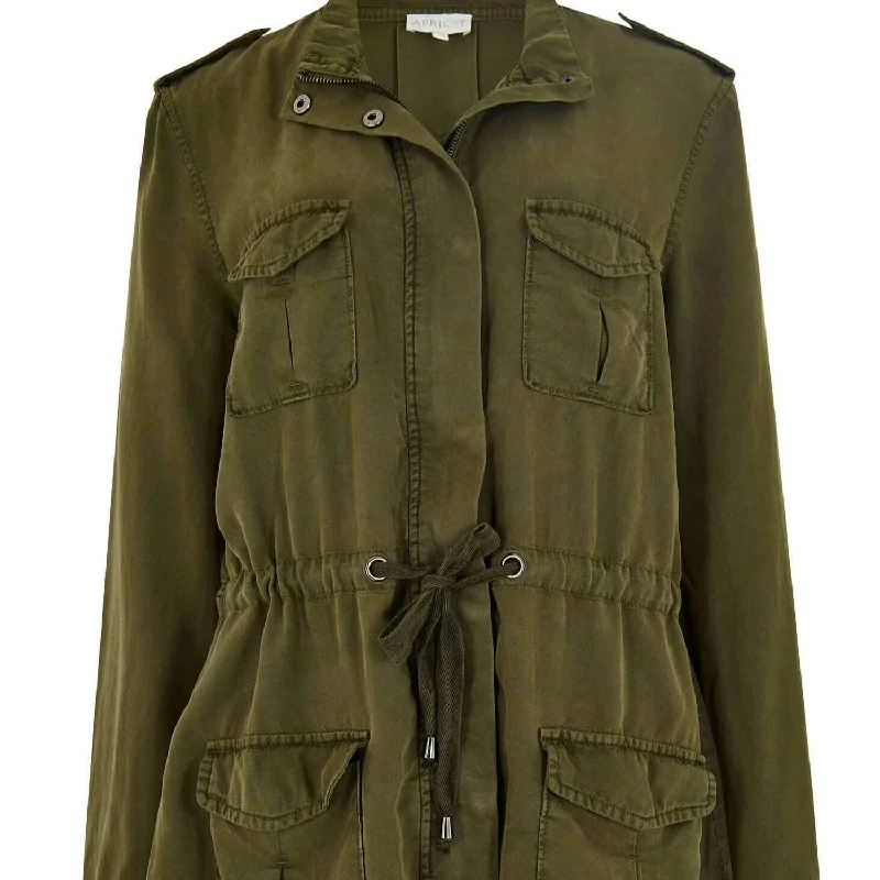 Military 4 Pocket Jacket In Military Green