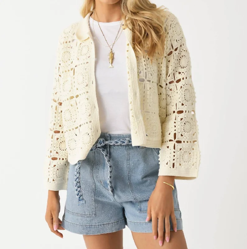 Tasha Crop Jacket In Ivory