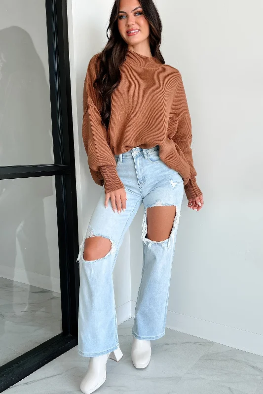 Auden Oversized Zenana Sweater (Deep Camel)