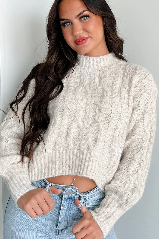 Banff Babe Cable Knit Sweater (Oatmeal)