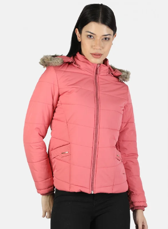 Women Pink Plain Jacket