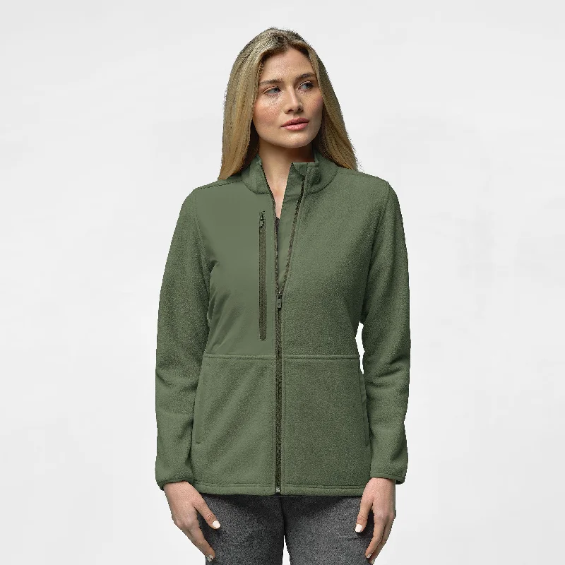 Slate Women's Micro Fleece Zip Jacket - Olive