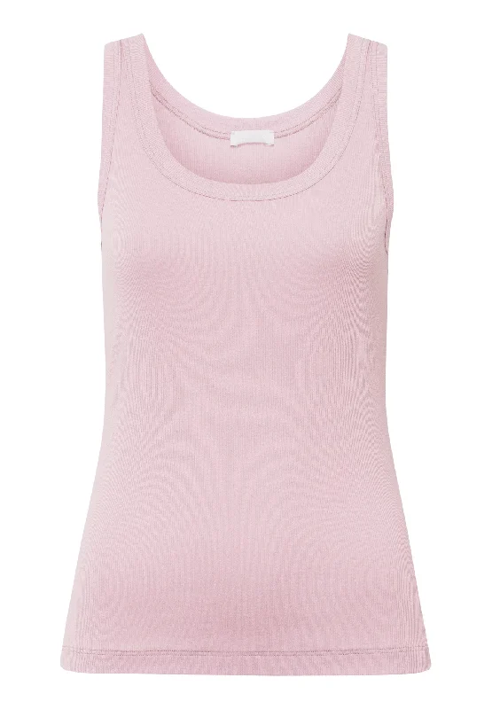 Sleep And Lounge Ribbed Cotton Tank Top | Crepe Pink 77751-1499