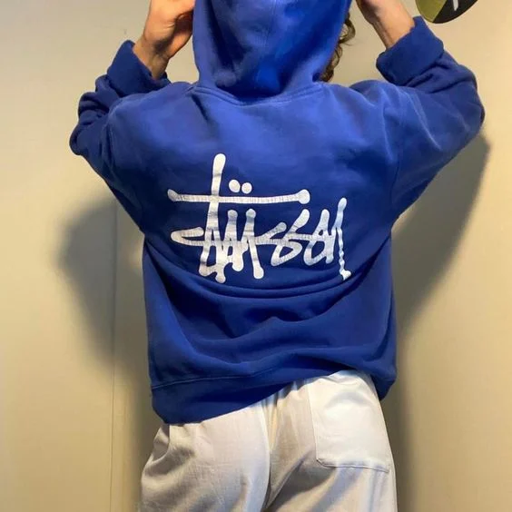 Electric blue Stussy baggy hoodie