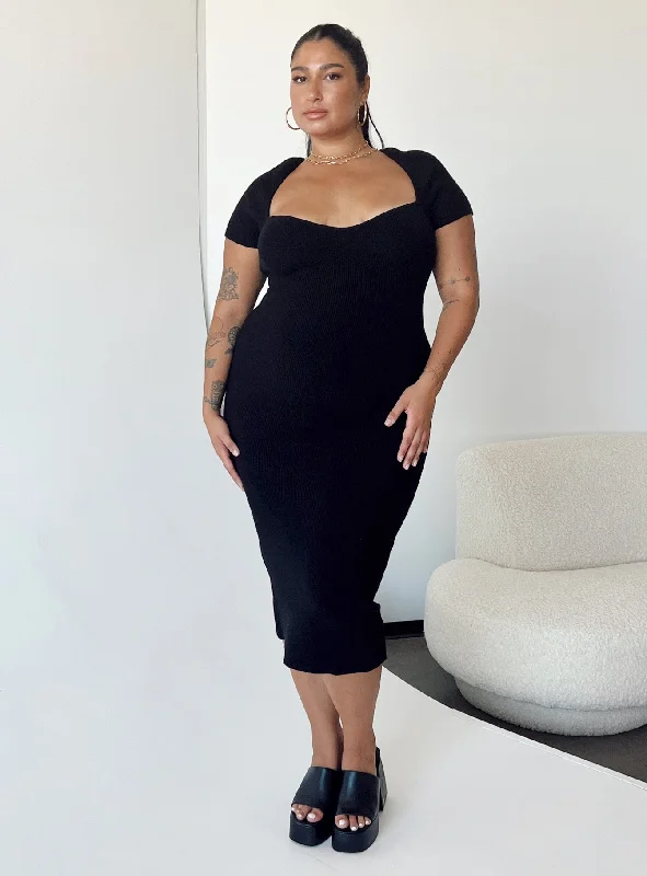 Ellisen Midi Dress Black Curve