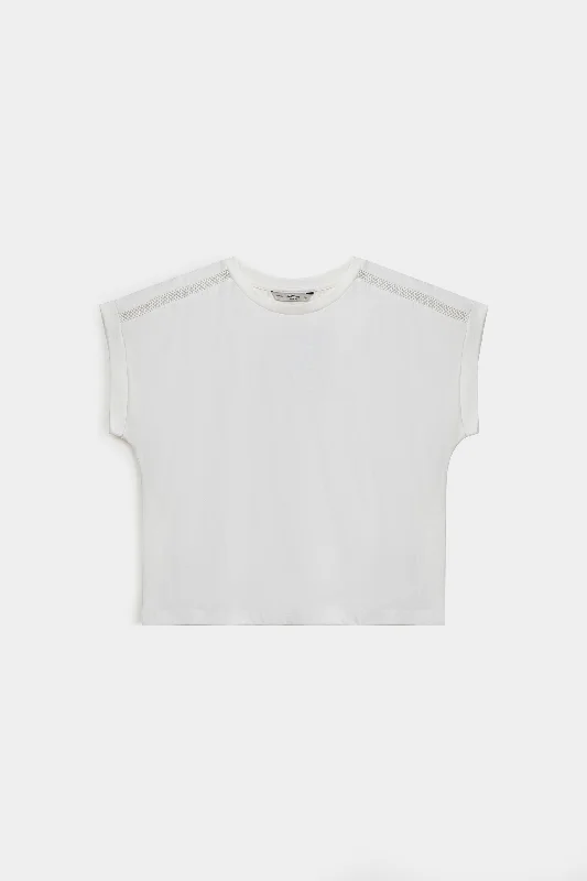 Cropped T-shirt with Detailing