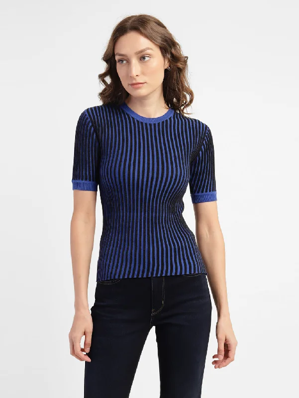 Women's Striped Crew Neck Top