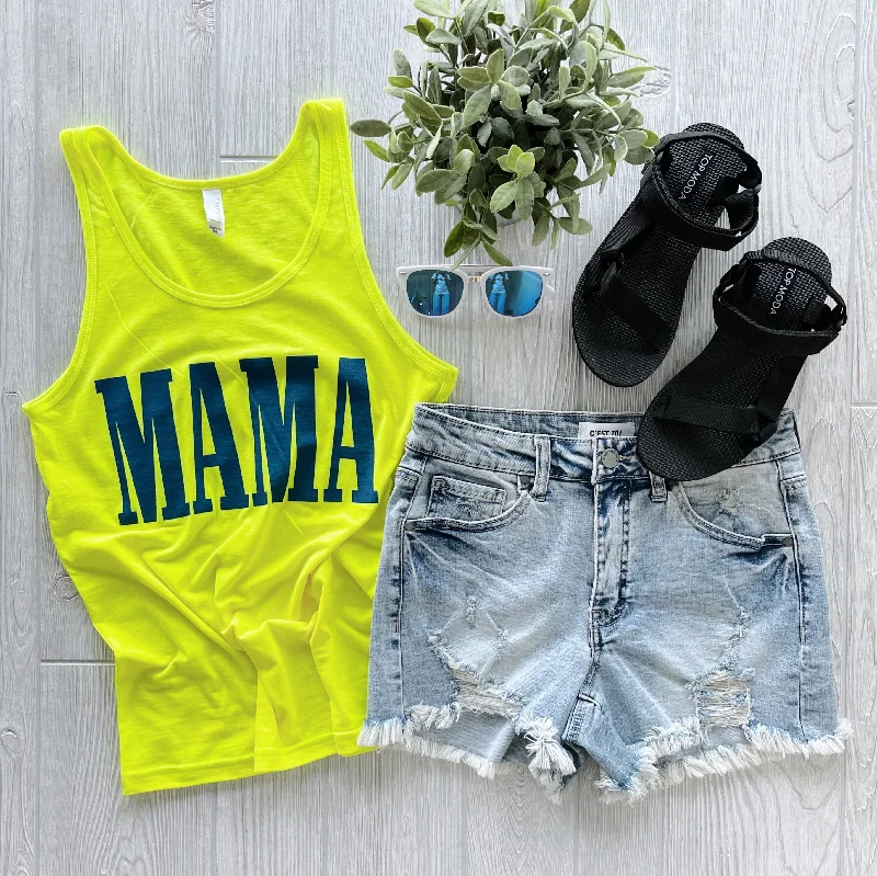 MAMA • Neon Yellow Unisex Tank