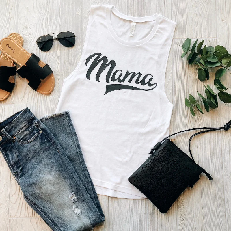 Mama Sporty • White Muscle Tank