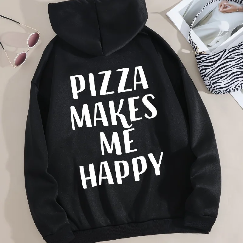 Pizza makes me happy oversized hoodie