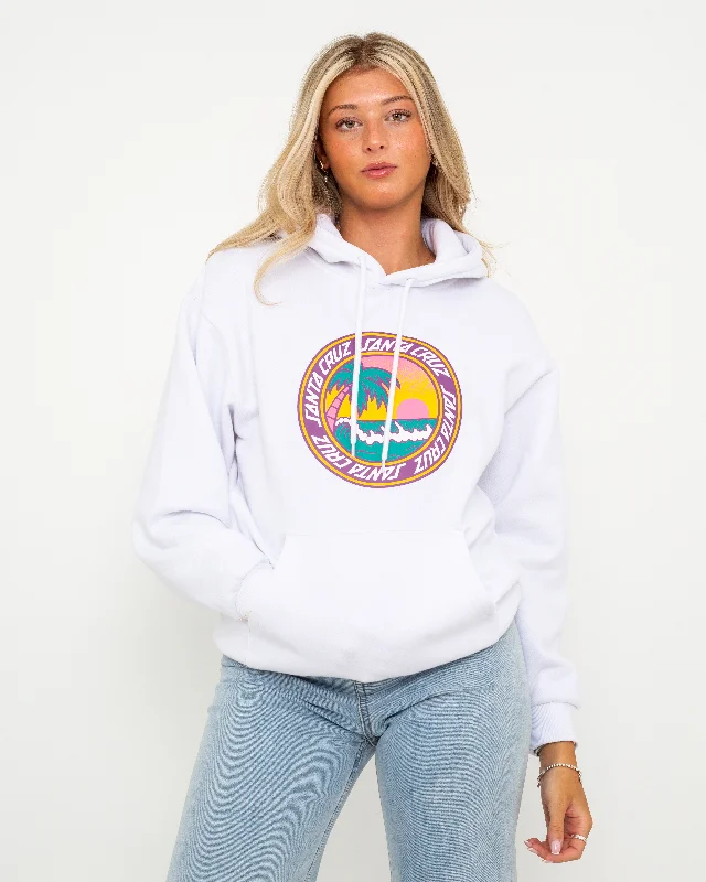 Paradise Break Front Hoodie in White