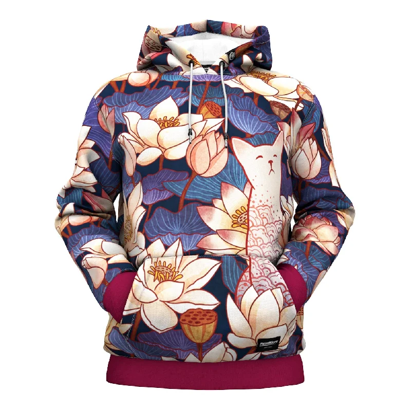 White Cut Lotus Hoodie